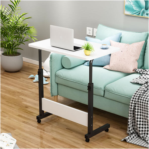 Laptopbord med hjul skrivebord ved siden av lenestol sofa ModernHome Hvit - Bilde 7