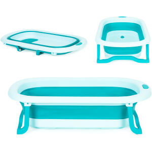 Sammenleggbar reisebadekar for barn med avløp ECOTOYS Blå