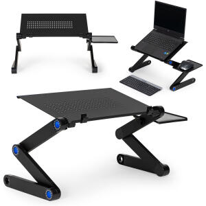 Sammenleggbar justerbare aluminiumsstativ for laptop med to plater