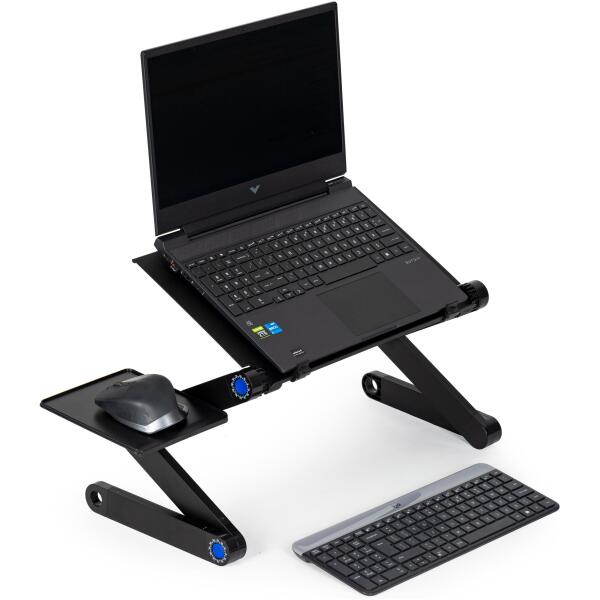 Sammenleggbar justerbare aluminiumsstativ for laptop med to plater - Bilde 5