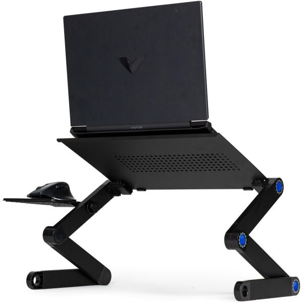Sammenleggbar justerbare aluminiumsstativ for laptop med to plater - Bilde 6