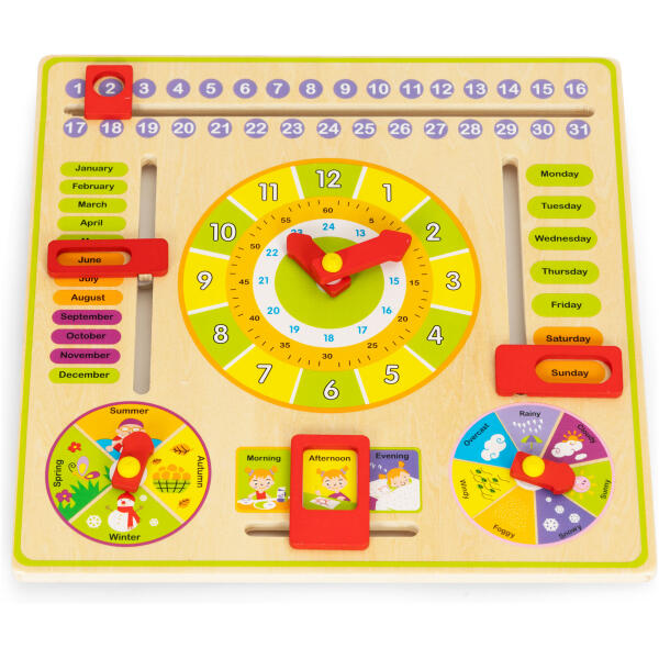 Trebord utdanning manipulativ kalender klokke ECOTOYS - Bilde 3