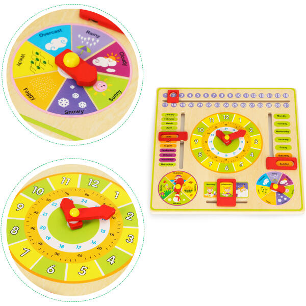 Trebord utdanning manipulativ kalender klokke ECOTOYS - Bilde 4