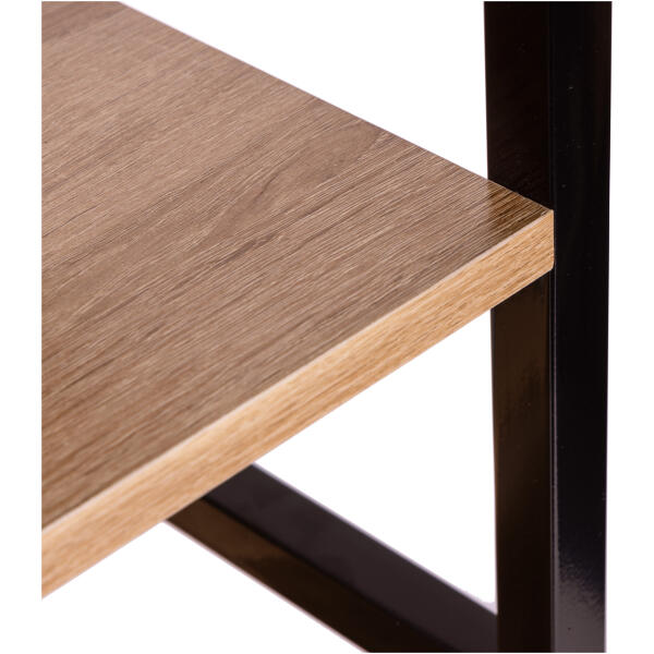 Reol loft høyt 5 hyller metall MDF ModernHome Svart - Bilde 6