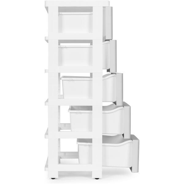 Reol med 5 uttrekkbare skuffer ben med hjul ModernHome Grå - Bilde 5