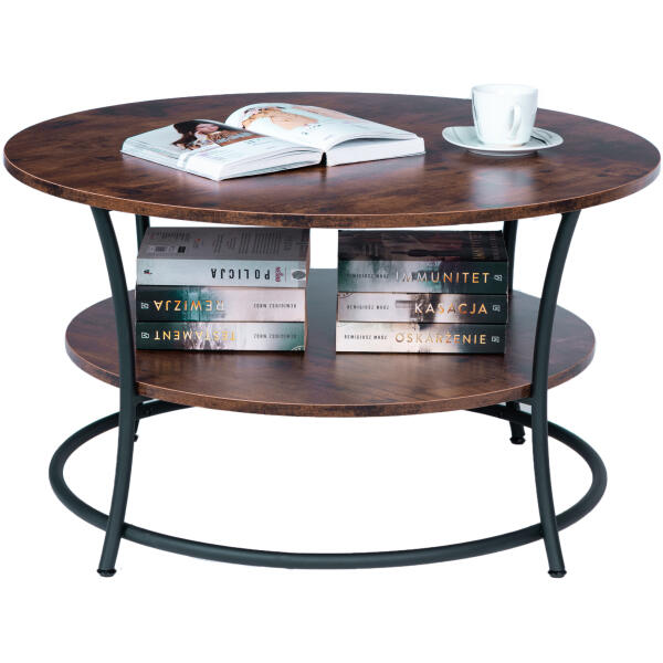 Rundt salongbord med hylle industriell ModernHome - Bilde 5