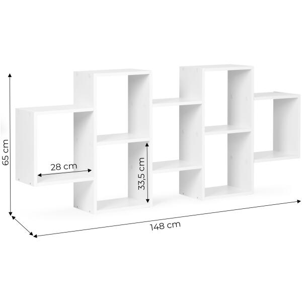 Moderne hengende hylle 8 hyller Hvit - Bilde 9
