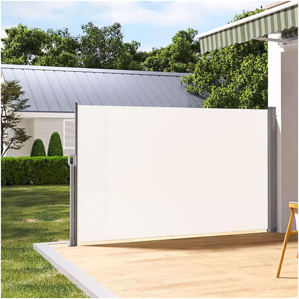 Sammenleggbar markise 300x160 cm side rullegardin skjerm for hage terrasse Beige - Bilde 2