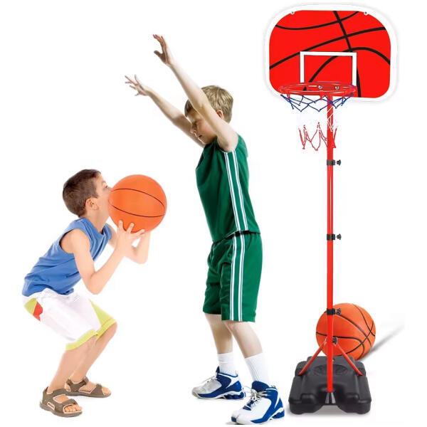 Justerbar høyde basketballstativ med kurv ball pumpe - Bilde 2