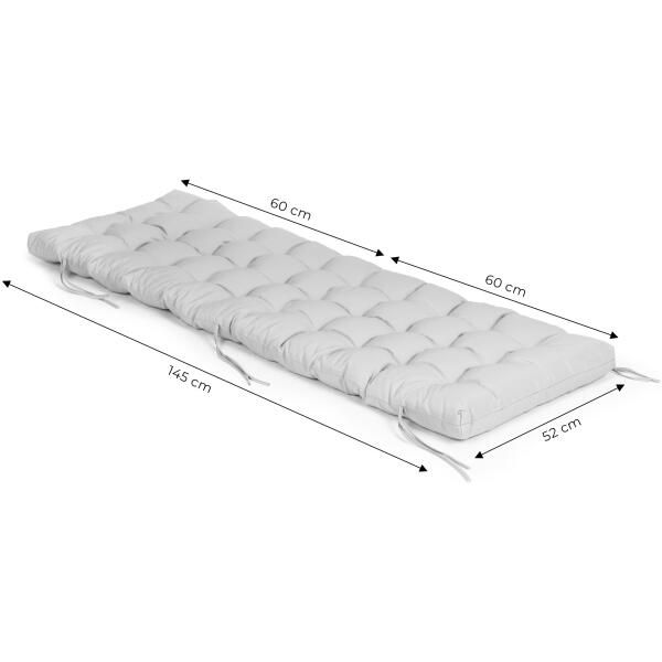 Pute til hage solsengstol 145 x 52 cm ModernHome Grå - Bilde 8