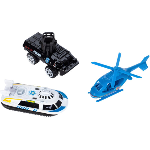 Bilgarasje politistasjon med 3 etasjer og heis biler + helikopter 74 deler - Bilde 2