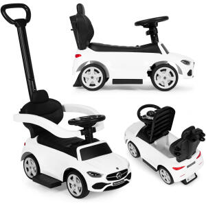 Kjørbart lekebil Mercedes C-Class interaktivt ratt lydeffekter Hvit