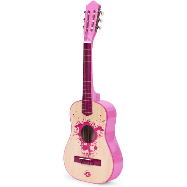 Gitar for barn stor 30 tre 6 strenger metall og nylon ECOTOYS Rosa - Bilde 3