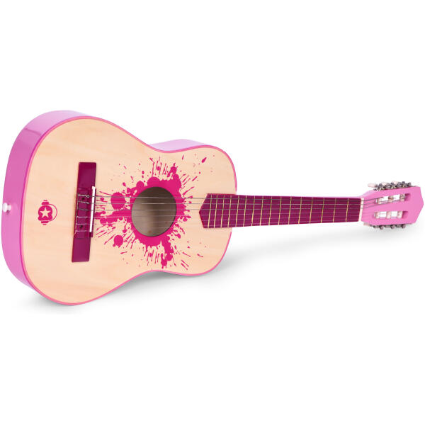 Gitar for barn stor 30 tre 6 strenger metall og nylon ECOTOYS Rosa - Bilde 6