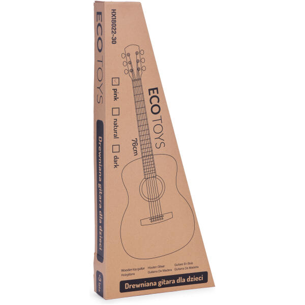 Gitar for barn stor 30 tre 6 strenger metall og nylon ECOTOYS Rosa - Bilde 8