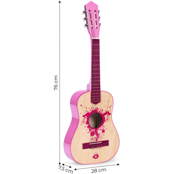 Gitar for barn stor 30 tre 6 strenger metall og nylon ECOTOYS Rosa - Bilde 9