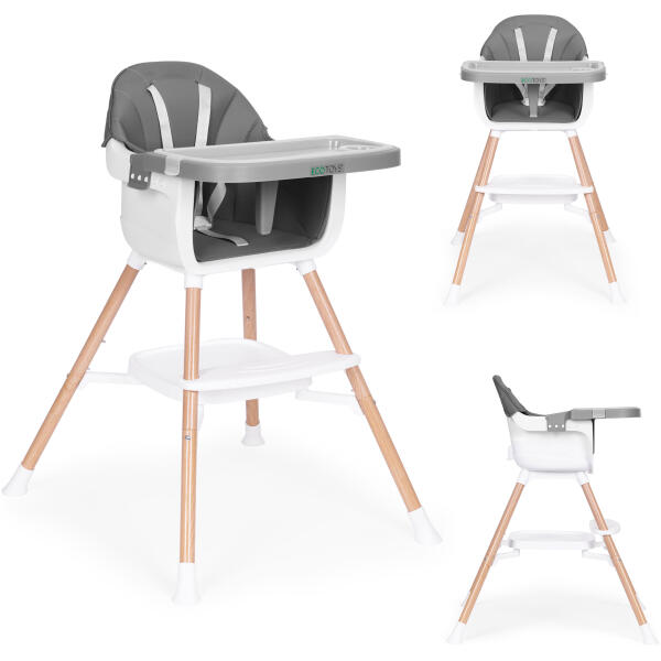 Spisestol 2-i-1 ECOTOYS Grå