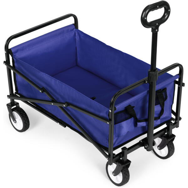 Sammenleggbar stor transportvogn hagevogn strandvogn 48x90 cm MultiGarden Blå - Bilde 2
