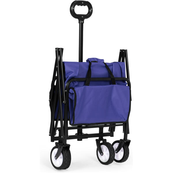 Sammenleggbar stor transportvogn hagevogn strandvogn 48x90 cm MultiGarden Blå - Bilde 3