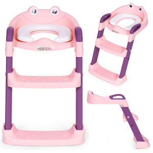 Barnetoalettsete med trappestige ECOTOYS Rosa