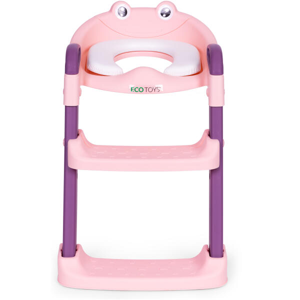 Barnetoalettsete med trappestige ECOTOYS Rosa - Bilde 2
