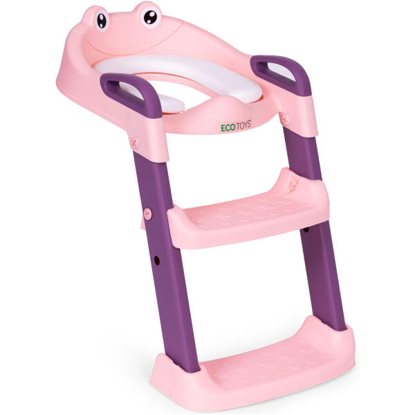 Barnetoalettsete med trappestige ECOTOYS Rosa - Bilde 3