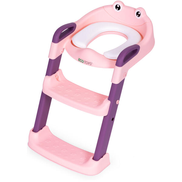Barnetoalettsete med trappestige ECOTOYS Rosa - Bilde 4