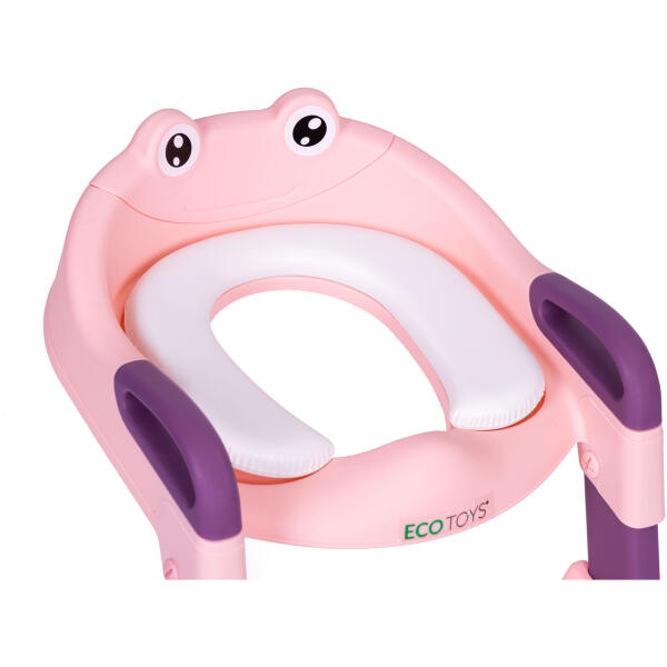Barnetoalettsete med trappestige ECOTOYS Rosa - Bilde 6