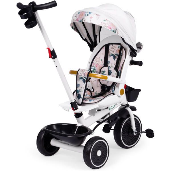 Trehjulssykkel for barn barnevogn roterende sete skyver baldakin ECOTOYS - Bilde 3