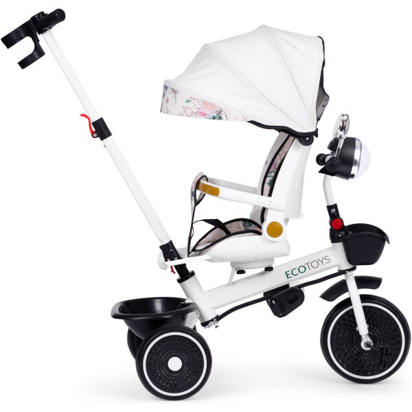 Trehjulssykkel for barn barnevogn roterende sete skyver baldakin ECOTOYS - Bilde 4