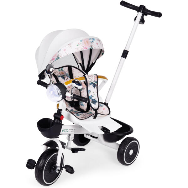 Trehjulssykkel for barn barnevogn roterende sete skyver baldakin ECOTOYS - Bilde 6