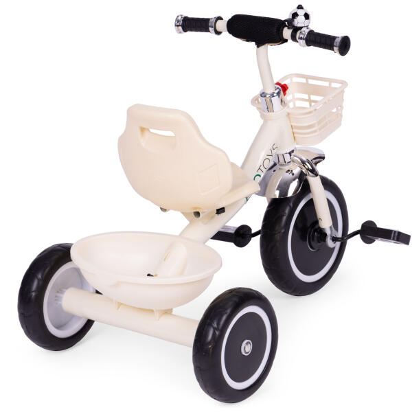 Trehjulssykkel sklisikre håndtak ringeklokke kurv ECOTOYS Beige - Bilde 5