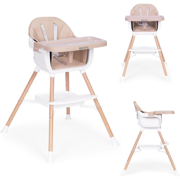 Spisestol 2-i-1 ECOTOYS Beige