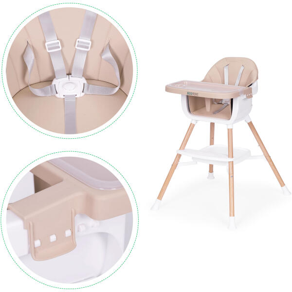 Spisestol 2-i-1 ECOTOYS Beige - Bilde 6