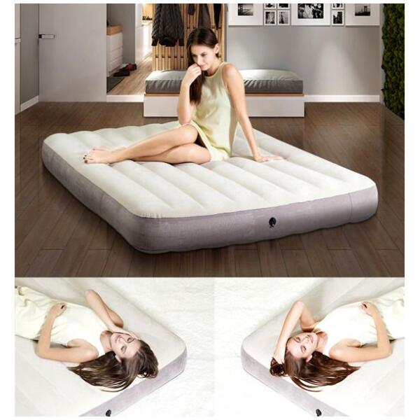 Intex 64103 oppblåsbar dobbel velourmadrass 203x152 cm Sove Madrass - Bilde 4