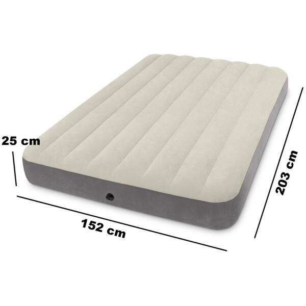 Intex 64103 oppblåsbar dobbel velourmadrass 203x152 cm Sove Madrass - Bilde 5