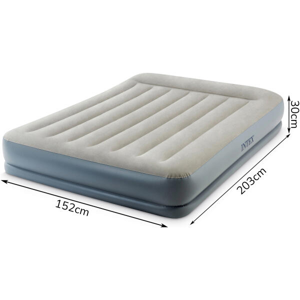 Oppblåsbar madrass 203x152 cm for soving med pumpe dobbel INTEX 64118 - Bilde 10