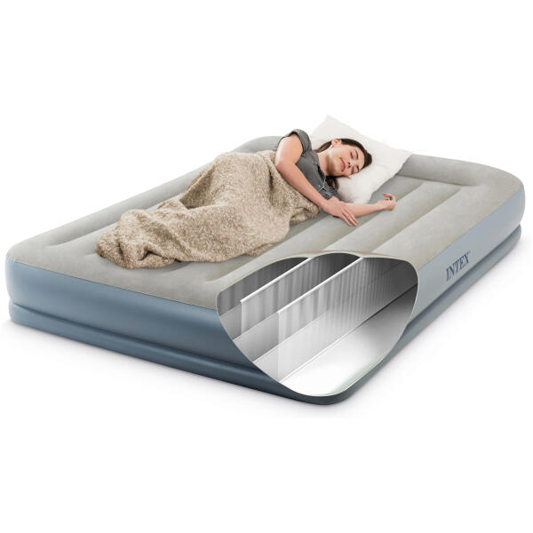 Oppblåsbar madrass 203x152 cm for soving med pumpe dobbel INTEX 64118 - Bilde 2