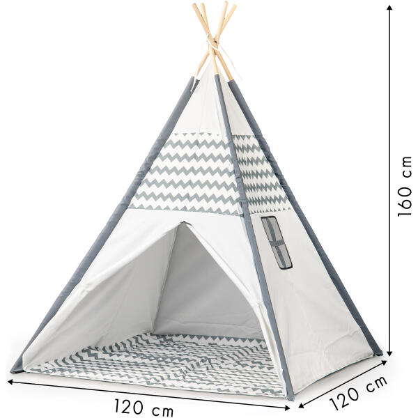 Telt tipi wigwam leketelt for barn ECOTOYS Hvit - Bilde 8