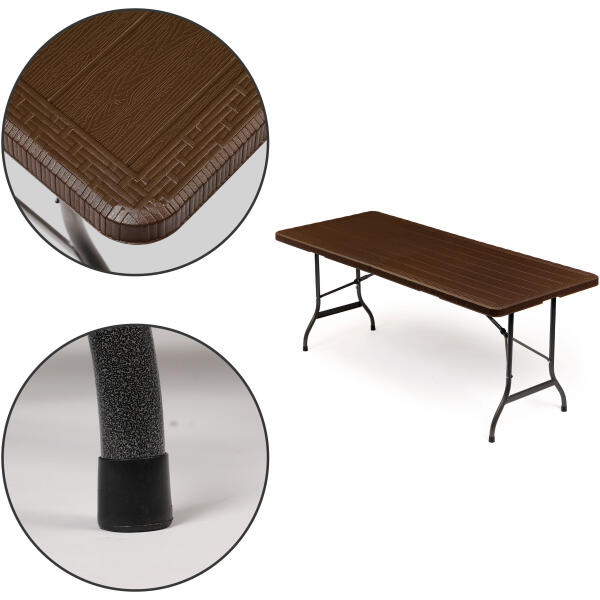 Sammenleggbart hagebord fest cateringbord 180x75 cm ModernHome Brun - Bilde 8