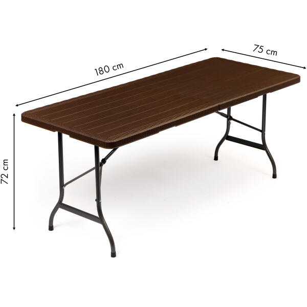 Sammenleggbart hagebord fest cateringbord 180x75 cm ModernHome Brun - Bilde 9