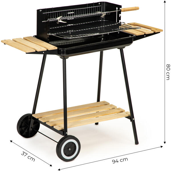 Kullgrill med hyller justerbar 2 rister bærbar - Bilde 5