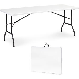 Sammenleggbart hagebord cateringsbord 179x74 cm i koffert ModernHome Hvit