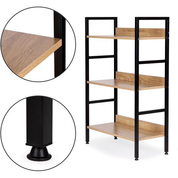 Moderne trehylle bokhylle i tre metallramme LOFT ModernHome - Bilde 6