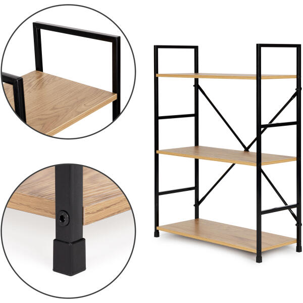 Trehylle metallramme LOFT ModernHome - Bilde 3