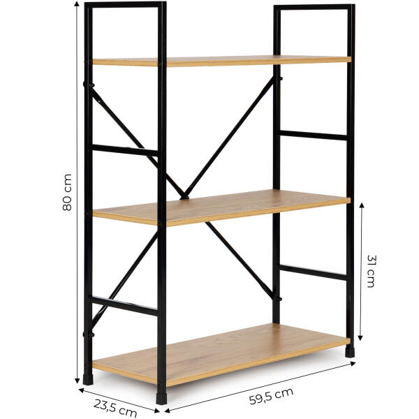 Trehylle metallramme LOFT ModernHome - Bilde 5