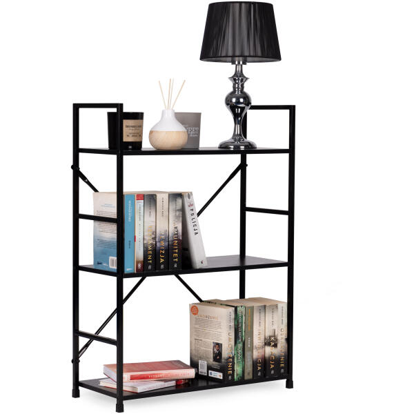 Trehyller trehylle metallramme bred LOFT ModernHome Svart - Bilde 6