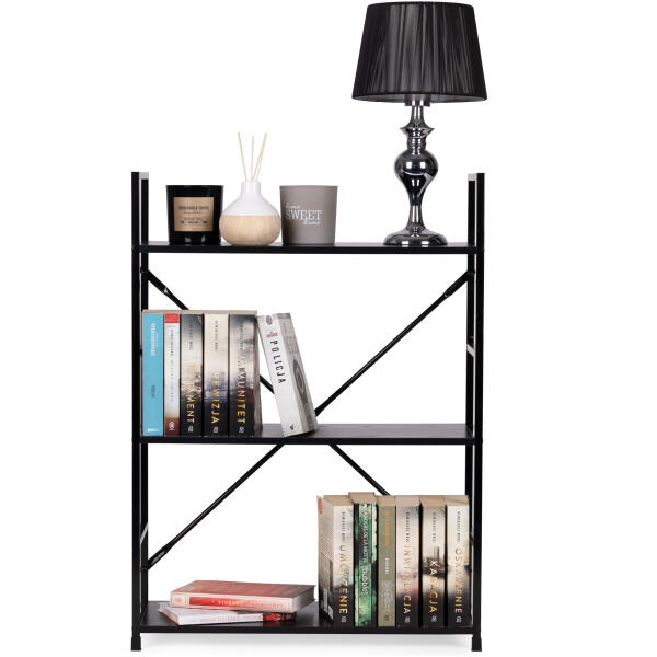 Trehyller trehylle metallramme bred LOFT ModernHome Svart - Bilde 7
