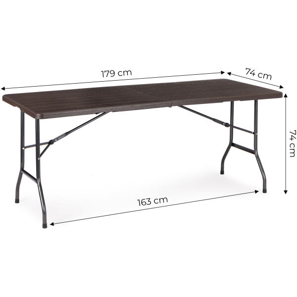 Sammenleggbart cateringbord bankettbord hagebord 179x74 cm ModernHome Brun - Bilde 10