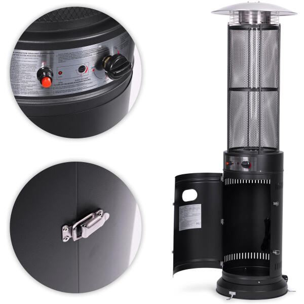 Gass terrassevarmer 13 kW glass til hage patio regulator slange trekk MultiGarden - Bilde 5